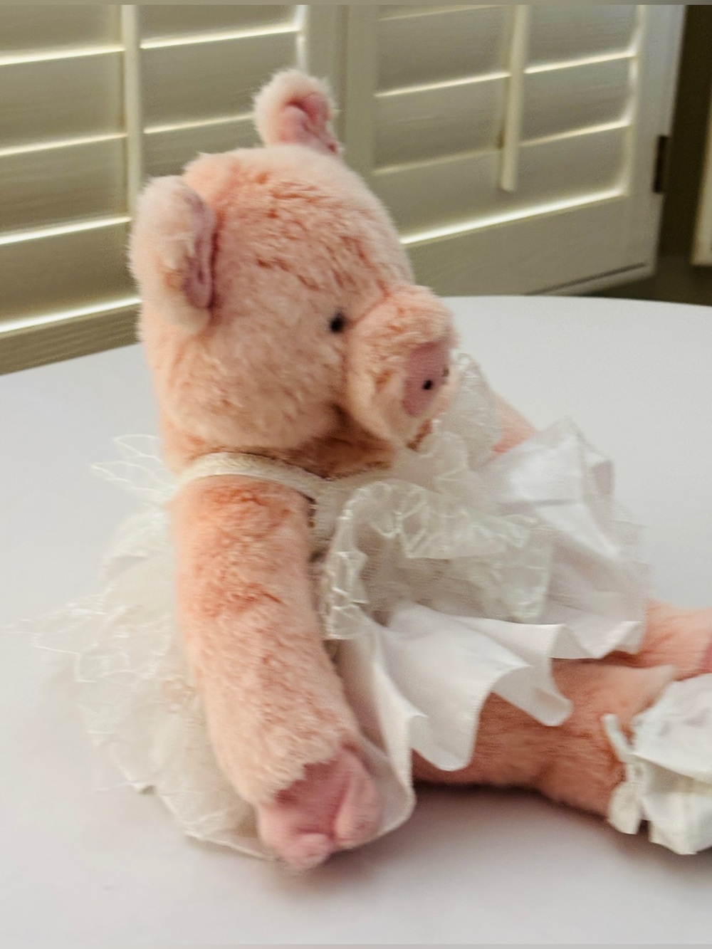 Build-A-Bear Pink Plush Piglet in White Ballet Tutu Dress with Slippers - Picture 3 of 13